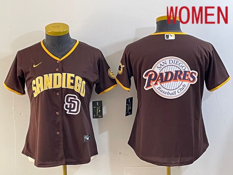 Women San Diego Padres Blank Browm Game 2024 Nike MLB Jersey style 10